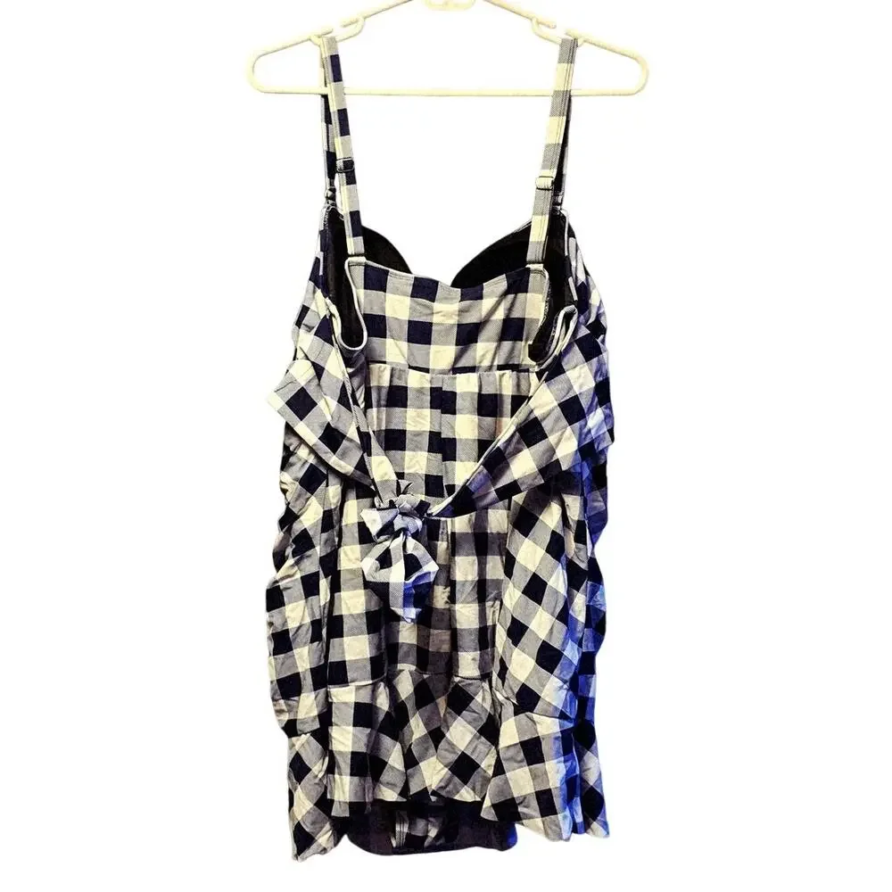 Torrid Gingham blue plaid swim dress size 4x NWOT - Picture 3 of 7